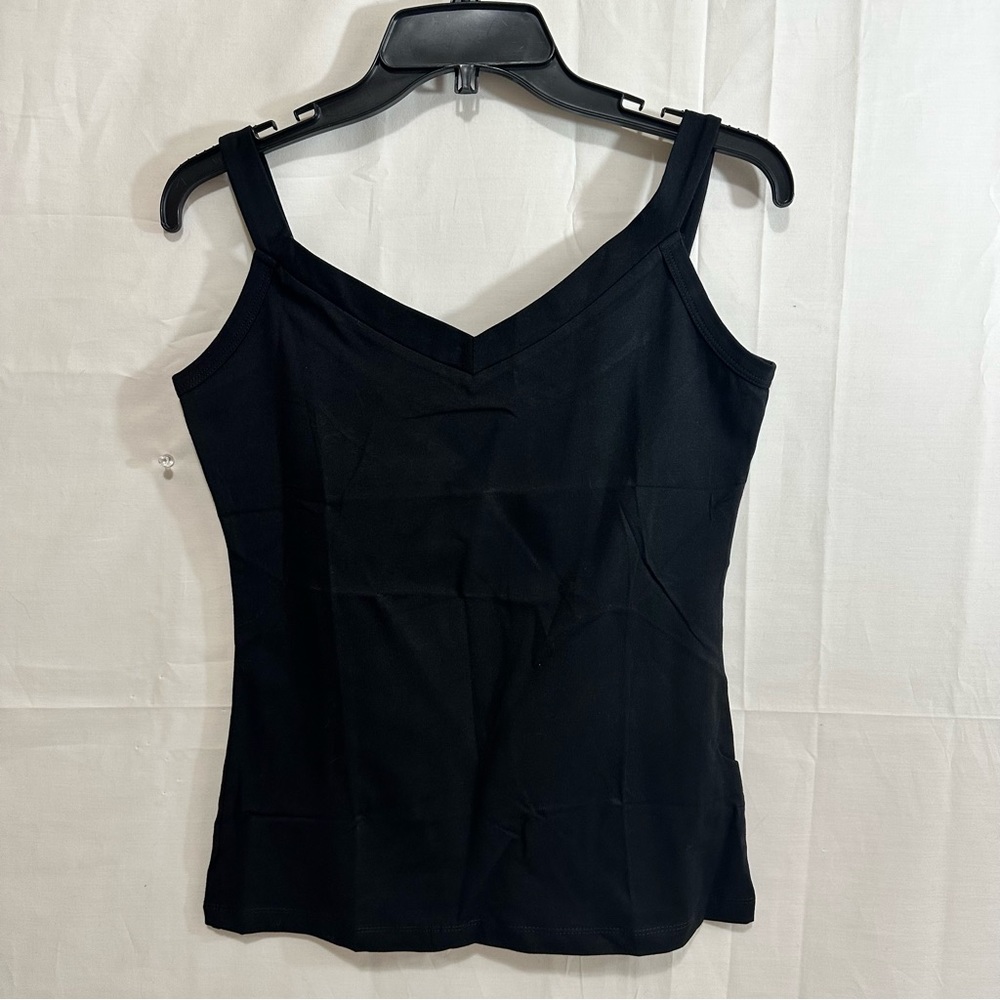 Fashionclassic V-Neck Classic Basic Tank Top in Black Size XL